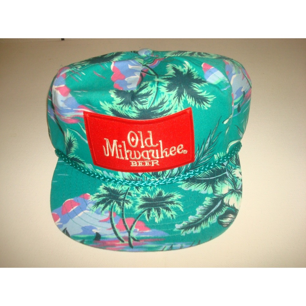 OLD MILWAUKEE FLORAL TROPIC 00S Y2K SNAPBACK HAT CAP VINTAGE DEADSTOCK B2